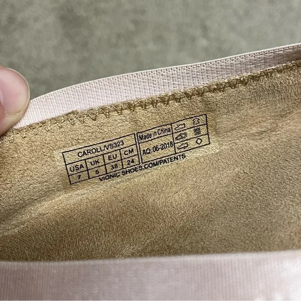 Vionic Caroll Ballet Flat size 7 in blush color with ORTHAHEEL